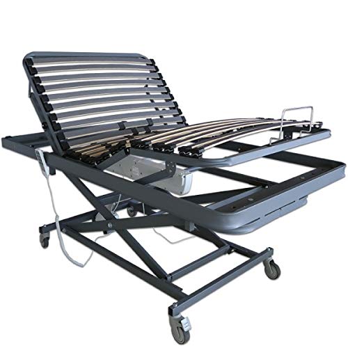 Ventadecolchones - Camas Articuladas Geriátrica de Hospital con Carro Elevador Medida 90 x 190 cm - Incluye Bote de Grasa