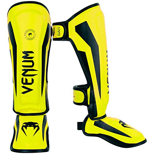 VENUM - Protector Tibias Infantil Elite, Niño, VENUM-03235-014-M, Fluo/Jaune, FR: M (Talla del Fabricante: M)