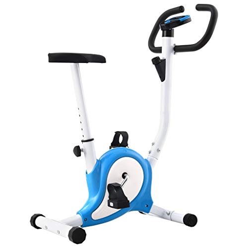 vidaXL Bicicleta Estática con Resistencia de Cinta Casa Gimnasio Fitness Entrenamiento Deporte Ejercicio Cardio Actividades Musculación Máquina Azul
