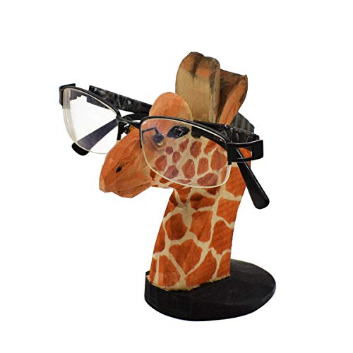 VIPbuy Soporte para Gafas De Sol Madera Ornamento Forma de Animales Tallada a Mano para Niño Mujer Hombres Novedad Regalo Decoración de la Oficina en Casa (Jirafa)