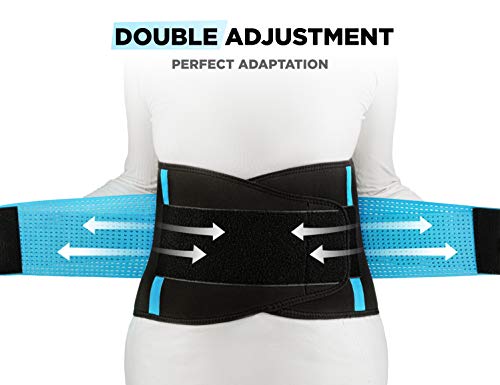 Vitalbak Faja Lumbar Hombre y Mujer - Alivia el Dolor y Las Lesiones en Cintura y Espalda - Cinturón Lumbar con Doble Ajuste - Gratis Bolsa Transporte