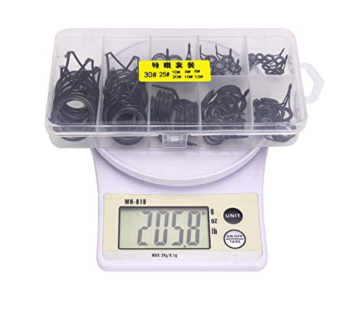 VOANZO 75 piezas Kit de reparación de caña de pescar Kit de reparación de caña de pescar Spinning Casting Guías de reemplazo Set de acero cerámica anillo de reparación de caña de pescar Kit