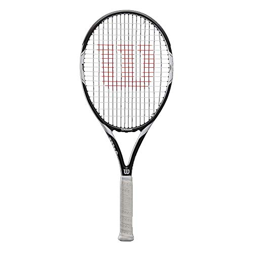 Wilson Raqueta de Tenis, Federer Team 105, Unisex, Principiantes y Jugadores intermedios, Blanco/Negro, Tamaño de empuñadura L2