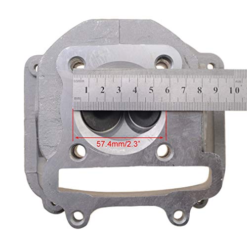 WOOSTAR 57.4mm Big Bore Cilindro Válvulas 65mm con Juntas y Bujía Reemplazo para GY6 4 Tiempos 150cc ATV Quad 4 Wheeler Go Kart Scooter 157QMJ 152QMI Motor