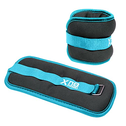 XN8 Neoprene Peso para Tobillo Muñeca Correa Ajustable 0.5kg-3kg Durable Muñeca Peso Correa para Ejercicio, Caminar, Footing, Gimnasia, Aeróbic, Gimnasio (L. Azul, 1.5 * 2=3kg)