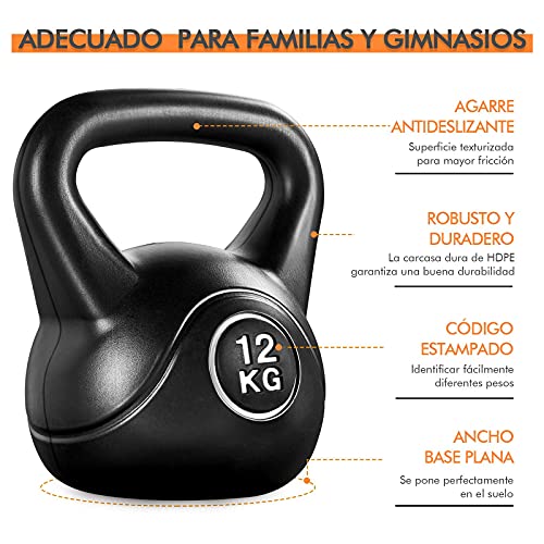Yaheetech Kettlebell de Hormigón Pesa Rusa 12 kg Culturismo en Casa Gimnasio Deporte Interior Exterior