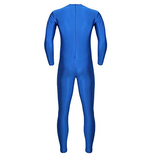 YiZYiF Maillot Completo Gimnasia Hombres Body Entero Manga Larga Mono Ciclismo Danza Natación Bodysuit Leotardo Ballet Disfraz Segunda Piel Ropa Deportivo Azul M