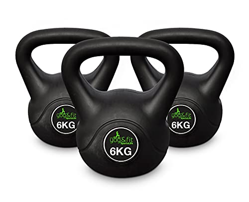 Yog&Fit- Ketllebell o Pesa Rusa 6Kg con Revestimiento De Vinilo | Kettlebell con Asa Antideslizante