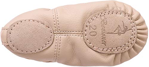 Zapatillas de Danza Cuero Zapatos Media Punta de Ballet y Gimnasia para Niña y Mujer Beige 30