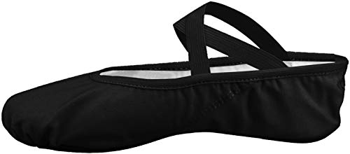 Zapatillas Media Punta de Ballet Suela Partida de Cuero Zapatos de Ballet (25 EU, Negro)