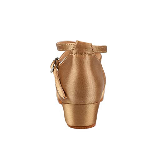 Zapatos de Baile Latín Calzado de Tacón Medio para Niña/Mujer Beige 30