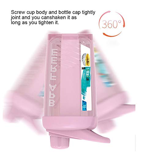 Zebroau Coctelera de proteínas con BlenderBall, coctelera de 500 ml con escala de medición, vaso para batidos de proteínas para fitness, sin BPA, color rosa