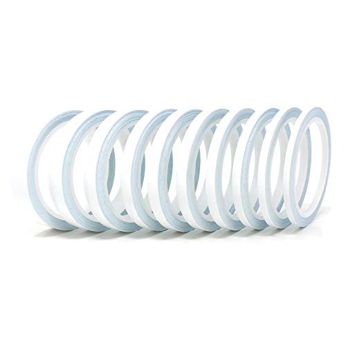 (0,95€/m) 10 metros tiras decorativas para coche moto barco modelismo rayas para la artesanía manualidades (Blanco brillante, 5mm)