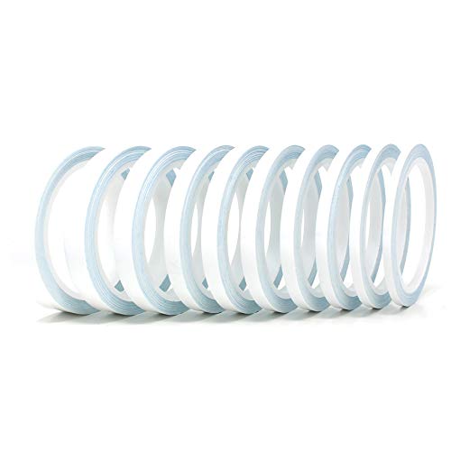 (0,95€/m) 10 metros tiras decorativas para coche moto barco modelismo rayas para la artesanía manualidades (Blanco brillante, 5mm)