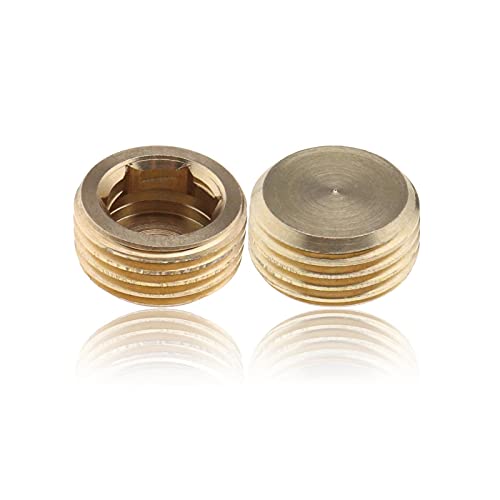 10 x Rosca exterior interior cabeza hexagonal 1/2 pulgadas adaptador conector conector de latón para tubería de agua solar, tubo neumático dorado