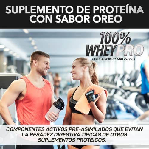 100% Whey Protein con Colágeno y Magnesio | 43Gr. de Proteína Pura por toma 0% Azúcares | Aumenta el crecimiento muscular y tonifica los músculos | Protege y lubrica Articulaciones | 1000g (Fresa)