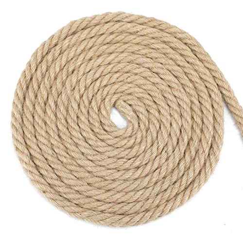 10M Cuerda de Yute 12mm, 4 Capas Cuerda de Cáñamo Gruesa Cuerda rascador para Gatos para Artesanía Embalaje decoración Jardinería Gato Rascarse