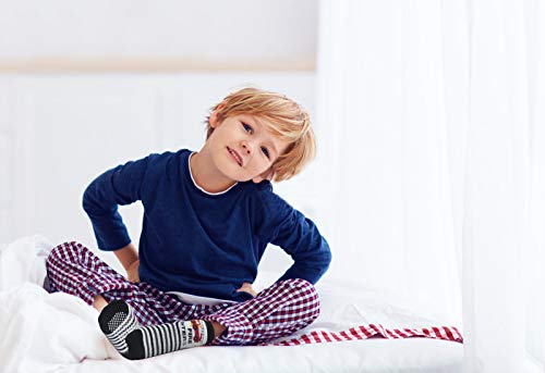 12 pares de calcetines antideslizantes para bebés, niños y niñas de 1 a 3 años (12 – 36 meses) o de 3 a 5 años Estilo de dibujos animados (12 pares). 3-5 Años
