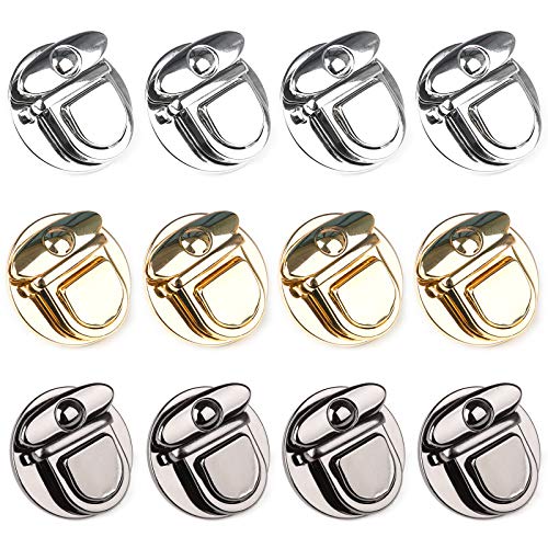 12 Piezas Cierre De Metal Para Candados De Bolsa Cerraduras De Bolso Con Cierre De Metal Cerraduras De Bolsa Cerradura De Bricolaje Hacer Monedero Bolso Twist Lock Para Bolsos Billetera Hebilla