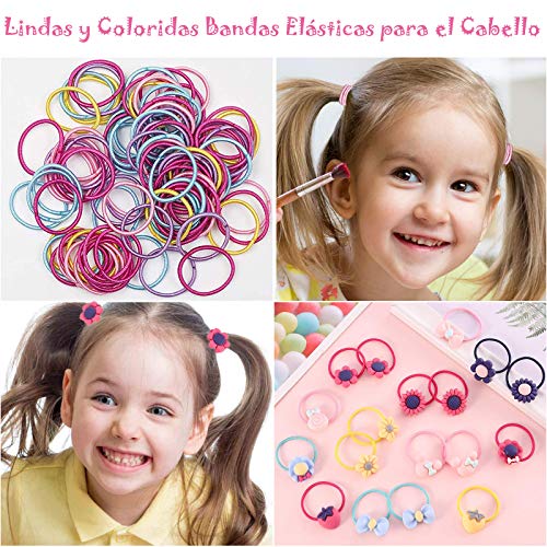 172pcs Accesoris de Pelo para Niña, 42pcs Clips Pelo Bebe Niña y 130pcs Gomas Pelo Niña, Pinzas de Pelo Horquillas para Niña Bebe Infantiles (A)