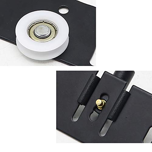 2 Juegos de Ruedas para Puerta Corredera,Polea de La Puerta Corredera del Guardarropa del Gabinete,Kits de Riel de Engranajes con Ruedas de Nailon Silencioso, para Ventana de Armario de Armario(Negro)