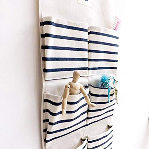 2 Piezas Organizador Colgante,Bolsa de almacenamiento de pared a rayas con 6 bolsillos y 8 bolsillos,Bolsa de Almacenamiento Montada en La Pared,para Dormitorio,Cuarto de Baño,Armario,Cocina