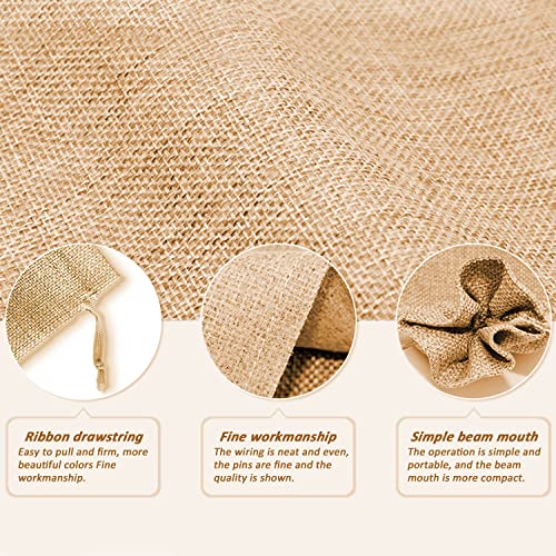 20 Pcs Bolsas De Yute con cordón Ajustable Bolsas de Regalo Bolsa de Lino para Joyas, el Bricolaje, Artesanales, Reuniones, Bodas, aco Navidad, Saco carbón, bolsitas Regalos（ 9x12cm ）