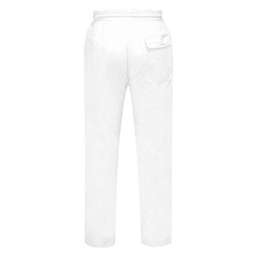 2021 Nuevo Pantalones para Hombre, Algodón y Lino Pantalones Casuales Moda Deportivos Color Sólido Pants Jogging Pantalon Fitness Gym Suelto Pantalones Largos Pantalones Ropa de Hombre