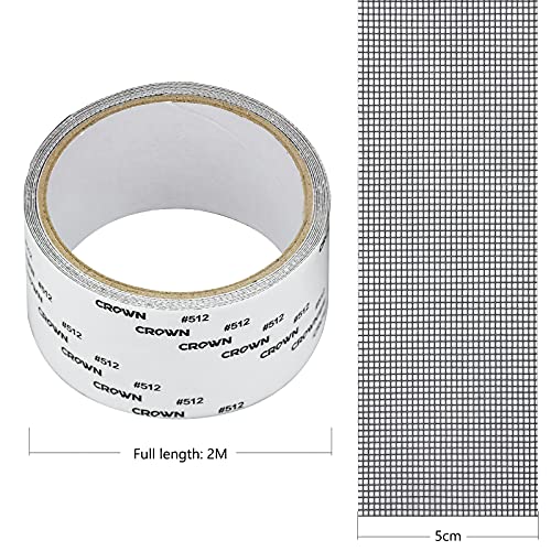 2M Cinta para Reparar Mosquiteras, Fibra de Vidrio Cinta Adhesiva, Juego de Reparación de Mosquiteras Autoadhesivas, Sellado Adhesivo Fuerte para Reparación de Pantalla de Ventana y Puerta