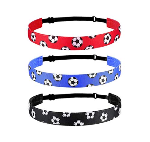 3 piezas ajustable elástico antideslizante diadema de fútbol deporte fútbol diadema deportes atléticos diademas elásticas accesorios para el cabello para mujeres y hombres