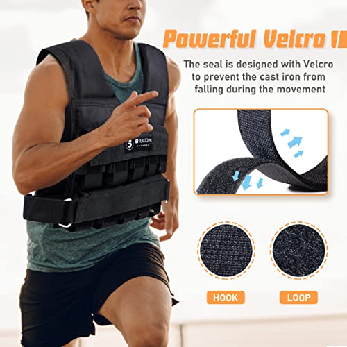 5BILLION FITNESS Chaleco de peso, Ajustable Chaleco lastrado, con correa ajuste nylon, 20kg