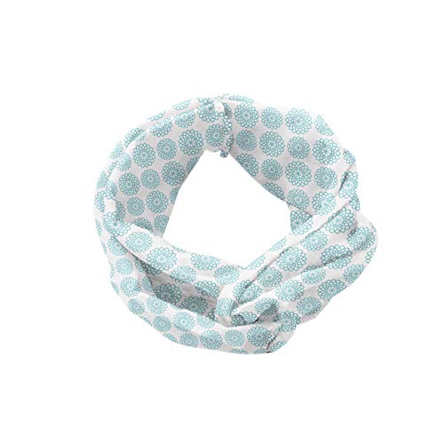 ABAKUHAUS Diadame Azul pálido, Banda Elástica y Suave para Mujer para Deportes y Uso Diario Las formas elípticas con la estrella por dentro Modelo ondulado cadena Negrita, Azul pálido Blanca