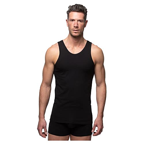 Abanderado Camiseta Sport de Tirantes Suavidad Real algodón Peinado, Negro (Negro 002), X-Large (Tamaño del Fabricante:XL/56) para Hombre