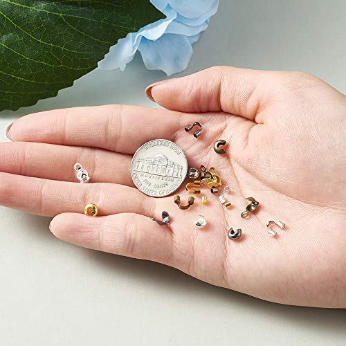 Acerca de 1200pc/caja de 5 colores Crimp Beads Clamp End Crimp Cover Tube Beads con alambre Guard para la fabricación de joyas