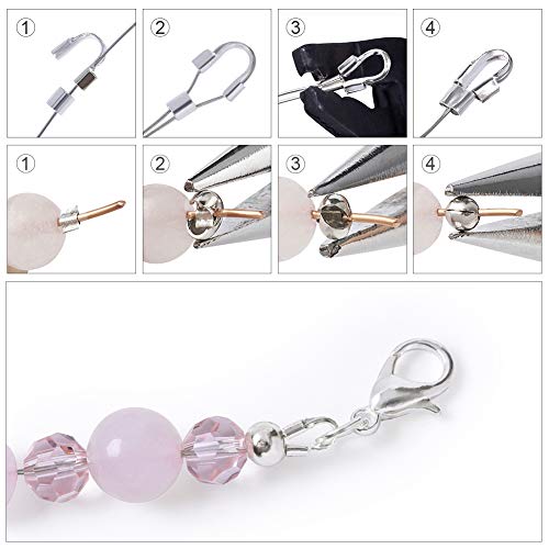 Acerca de 1200pc/caja de 5 colores Crimp Beads Clamp End Crimp Cover Tube Beads con alambre Guard para la fabricación de joyas