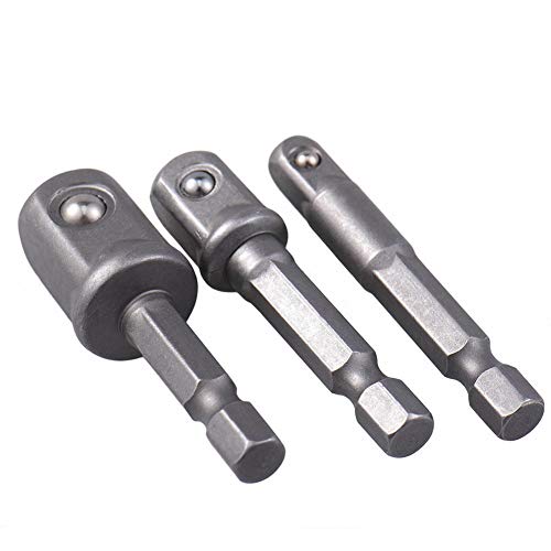Adaptador de enchufe de impacto SENRISE 3 unids 1/4 "3/8" 1/2" adaptador de enchufe de vástago hexagonal adaptador de barra de extensión para taladro