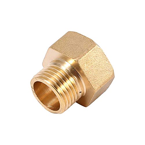 Adaptador de tubería de agua de latón Conexión rápida Hexagonal Adaptador reductor 1/2 BSPT Macho y 3/4 BSPT Rosca hembra
