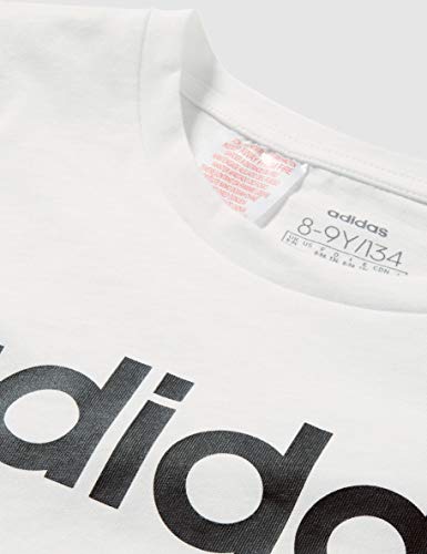 adidas Essentials Linear tee Camiseta, Niñas, Blanco (White/Black), 5-6 años