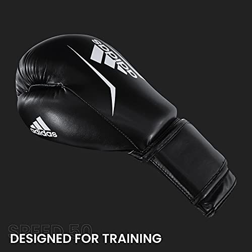 adidas Speed 50 - Guantes de Boxeo para Adulto, Color Negro y Blanco