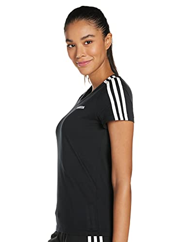 adidas W E 3S Slim tee Camiseta de Manga Corta, Mujer, Negro, 2XS
