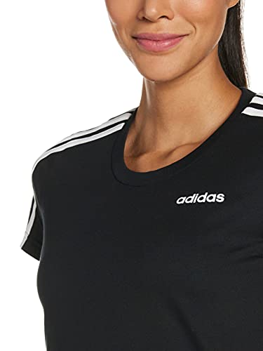 adidas W E 3S Slim tee Camiseta de Manga Corta, Mujer, Negro, 2XS