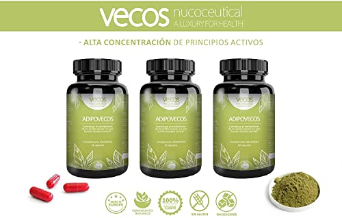 ADIPO VECOS 60 Cápsulas. Quemador de grasa abdominal. DETOX - VIENTRE PLANO - Pérdida de peso 100% NATURAL