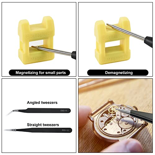 Ainiv 23PCS Juego de Destornilladores de Precisión, Destornillador de gafas Juego de Destornilladores de Precisión Multiusos,para relojes, gafas, teléfono móvil, de precisión con 2pinzas,magnetizador