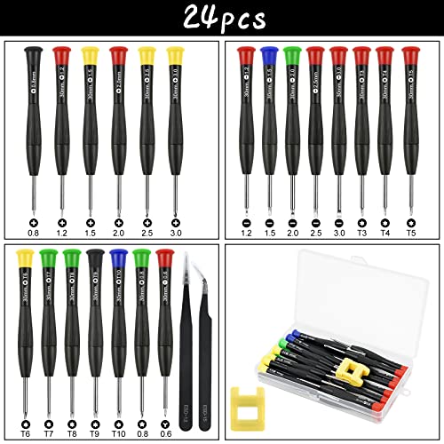 Ainiv 23PCS Juego de Destornilladores de Precisión, Destornillador de gafas Juego de Destornilladores de Precisión Multiusos,para relojes, gafas, teléfono móvil, de precisión con 2pinzas,magnetizador