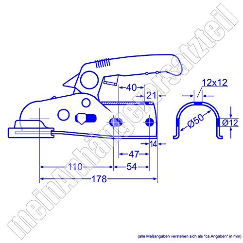 AL-KO AK 270 – 50 mm Acoplamiento para remolque gebremste colgante hasta 2700 kg, incluye Soft Dock