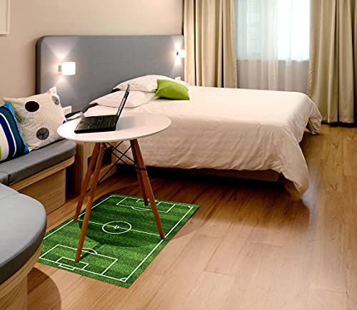 Alfombra de Vinilo Campo de Fútbol 80x55 cm Ideal para Zona de Juegos en Dormitorio Infantil y Juvenil Moqueta Vinílica SIN Pelo de 2 mm de Grosor Fácil Limpieza (55x80 cm)