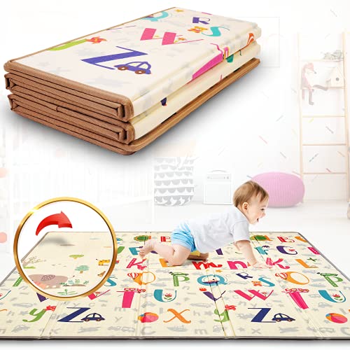 Alfombra Gateo Infantil Impermeable, Reversible y Plegable 180x200x1,5cm. Certificado CE. Esterilla Bebe Ideal para la habitación del niño o la niña. Gran formato Regalo Bebe SUPERBE BEBE