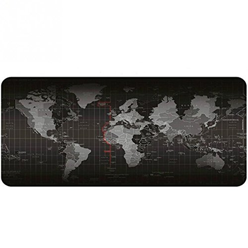 Alfombrilla de ratón grande, caben ratón y teclado, con diseño de mapa del mundo, para portátil u ordenador, ideal para jugar, 600*300mm