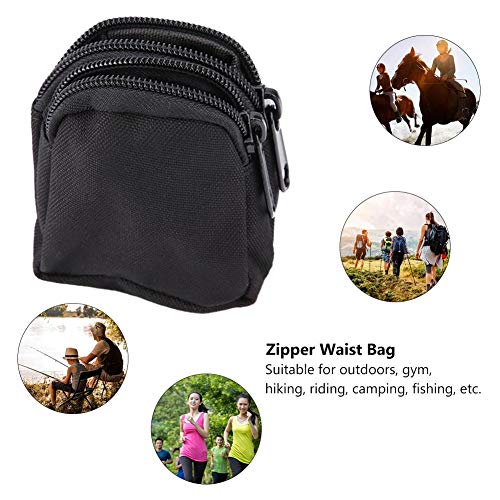 Alomejor Bolsa táctica para Colgar Deportes Mini Nylon Impermeable Bolsa Impermeable para la Cintura Bolsa de Almacenamiento portátil al Aire Libre(Black)
