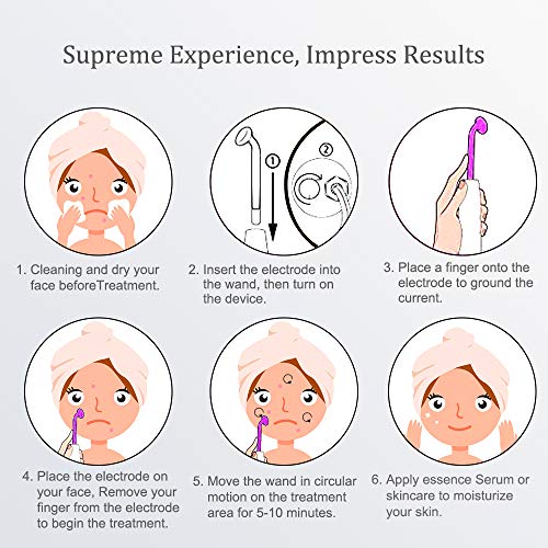 Alta Frecuencia Facial Dispositivos, 7pcs portátil alta frecuencia piel la racionalización Acne Spot Arrugas Remover hinchadas Ojos, Cuidado corporal, Belleza Facial Masaje dispositivo.
